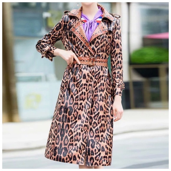 The Sheronda Reptile Print Trench Coat Jacket - Picture 2 of 12